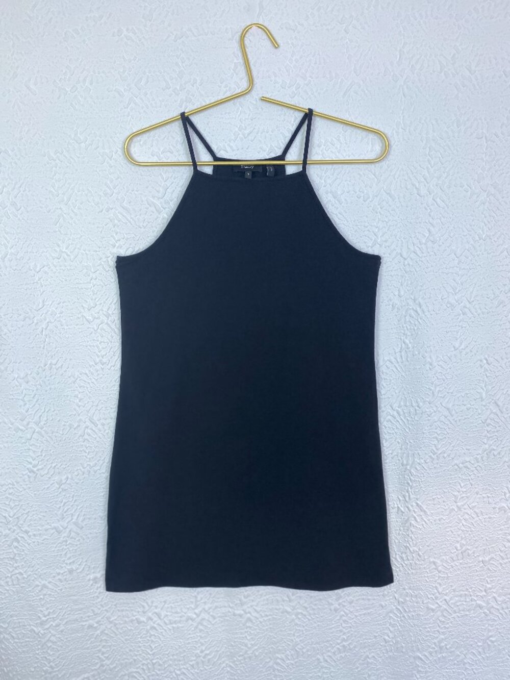 Theory Black Sleeveless High Neck Knit Dress Size Small Made in Peru
